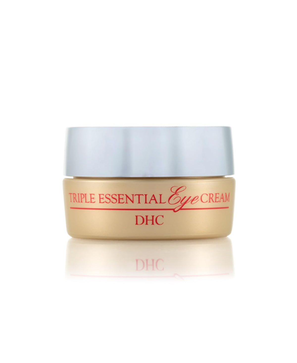 DHC Triple Essential Eye Cream bottle close-up showing hydrating formula
