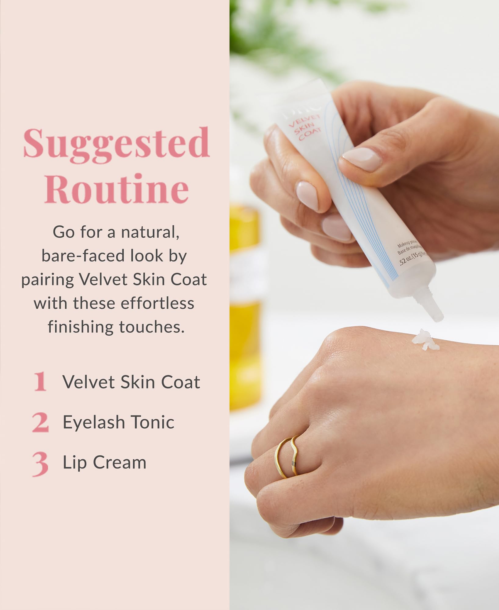 DHC Velvet Skin Coat after-application close-up shows minimized appearance of pores.