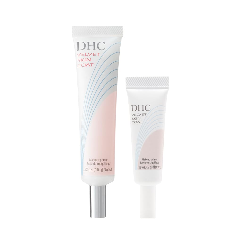 DHC Velvet Skin Coat bottle front view showing a clear, velvet matte primer.