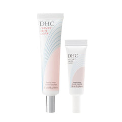 DHC Velvet Skin Coat bottle front view showing a clear, velvet matte primer.