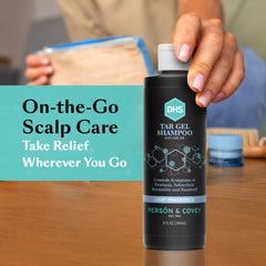 Scalp care focus on bottle illustrating a potential improvement path.