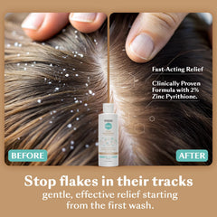 DHS Zinc Shampoo pour action ready for shower routine and quick use