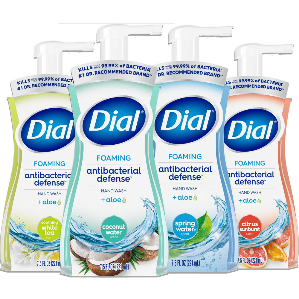 Dial Complete foaming hand wash bottle front for everyday cleaning.