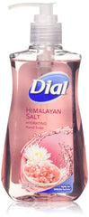 Dial Himalayan Pink Salt Water Lily hand soap bottle shows moisturizing formula for soft skin.