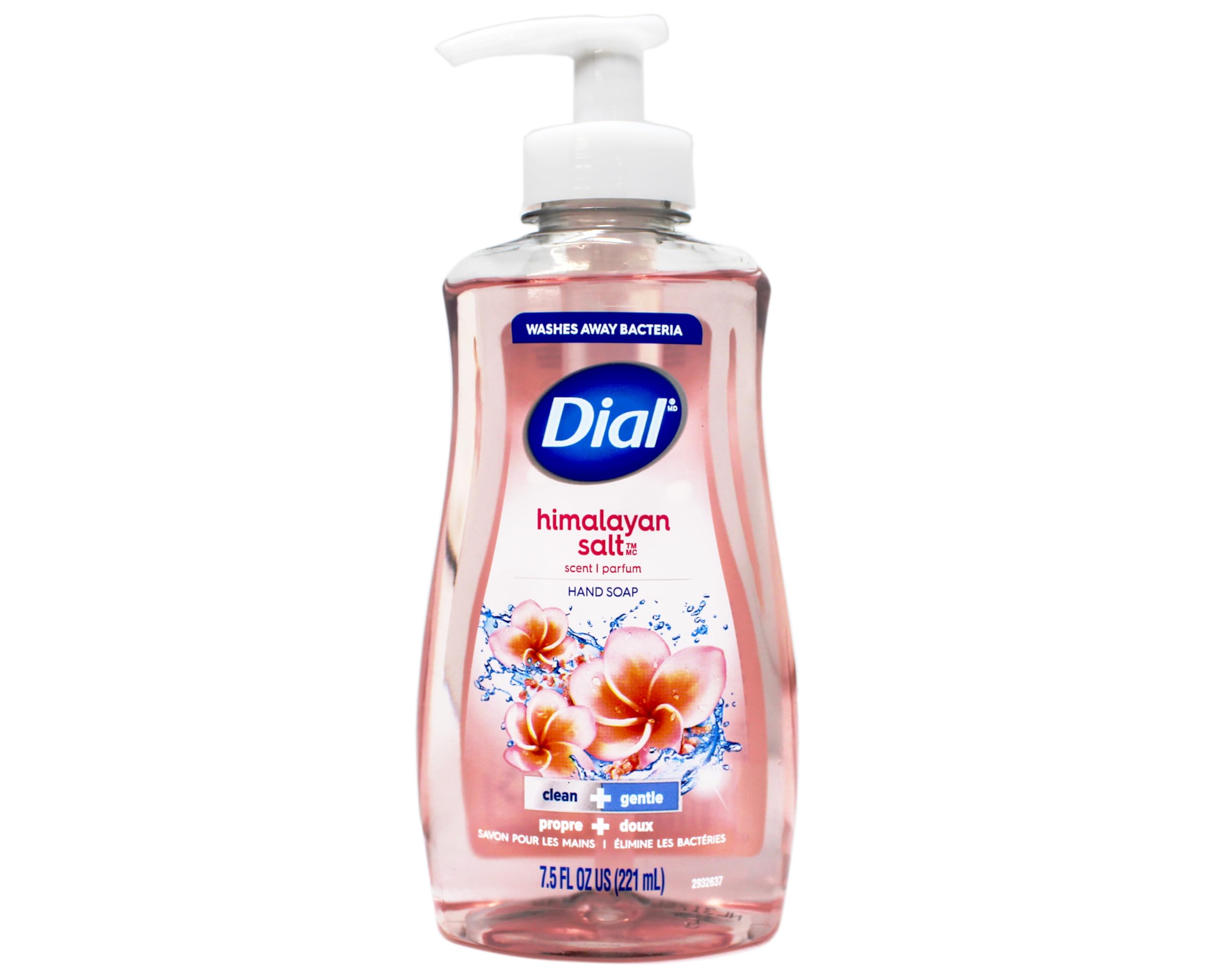 Dial Himalayan Pink Salt & Water Lily hand soap pump bottle promotes soft hands after washes
