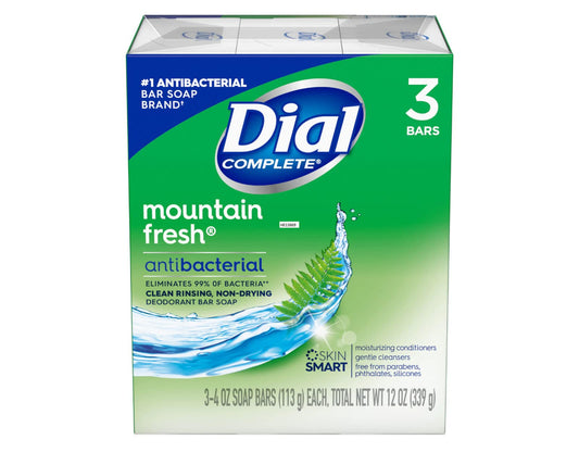 Dial Mountain Fresh bar soap five-pack viewed for daily cleansing
