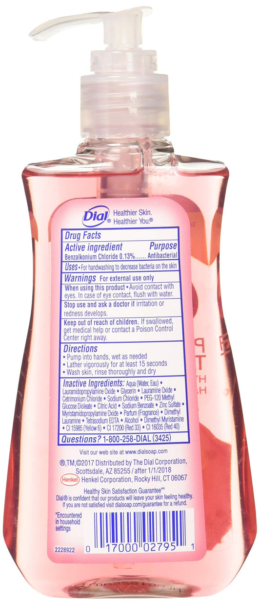 Dial Pomegranate & Tangerine hand soap with foaming pump for easy handwashing.