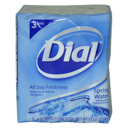 Dial Spring Water soap bar 4oz provides daily refreshing cleanliness and deodorant protection