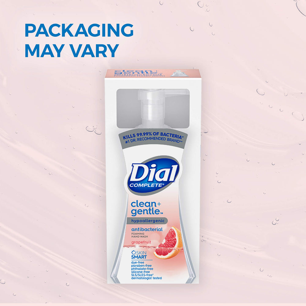 Dial vegan pH-balanced formula suggests skin-friendly cleansing.