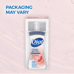 Dial vegan pH-balanced formula suggests skin-friendly cleansing.
