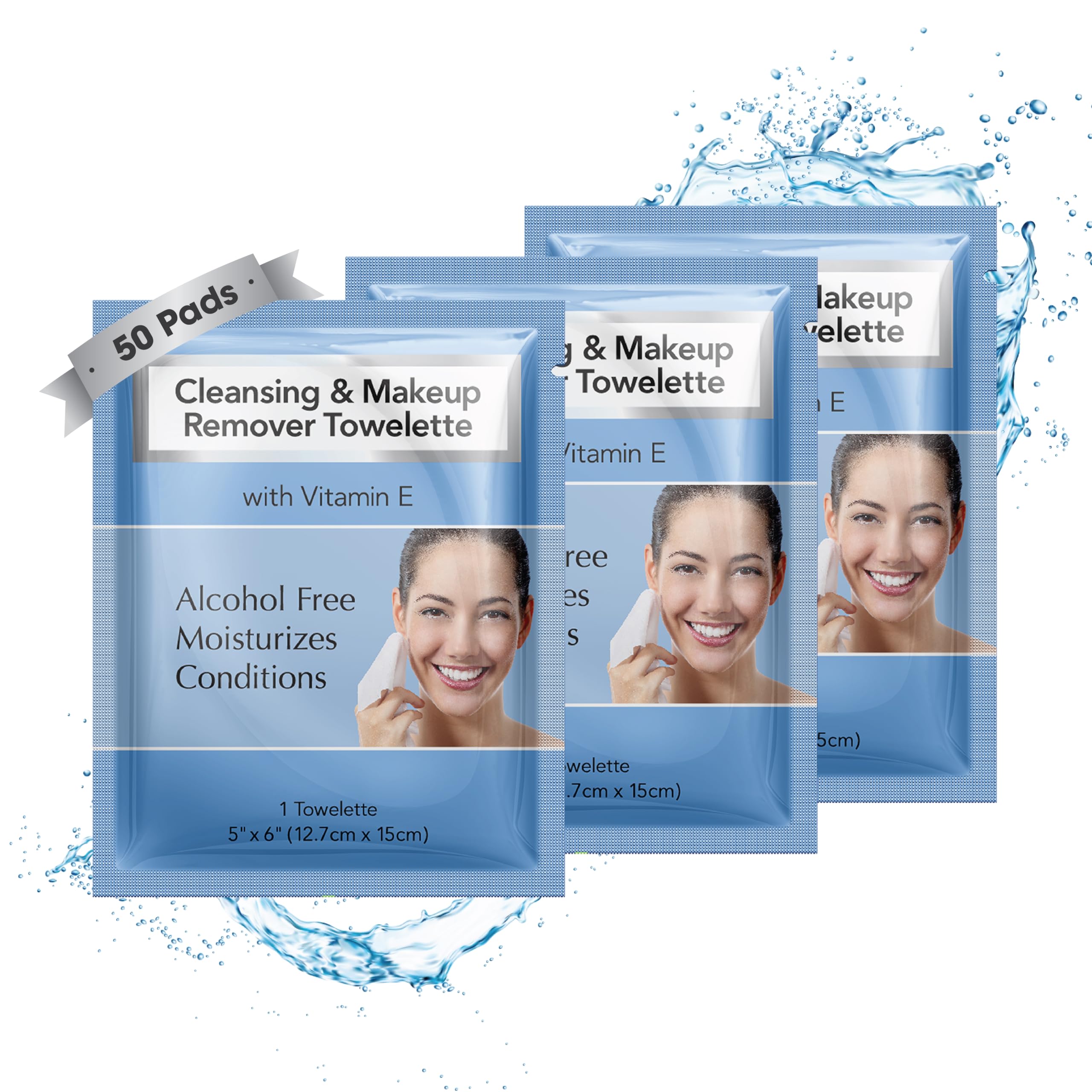 Diamond Wipes makeup remover wipes case packaging highlights portable cleansing with vitamin E.