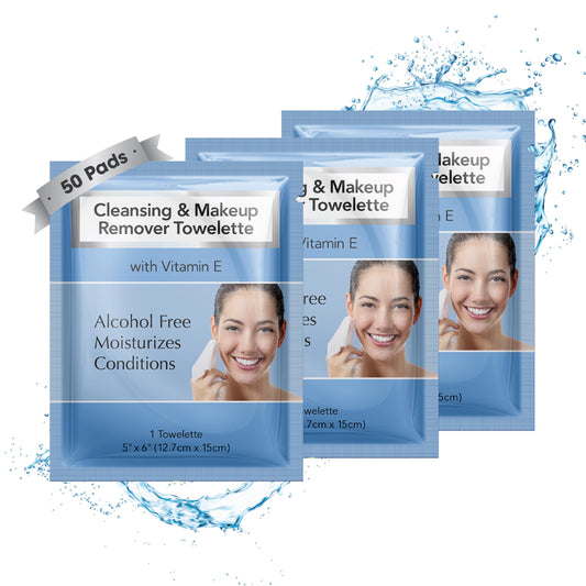 Diamond Wipes makeup remover wipes case packaging highlights portable cleansing with vitamin E.