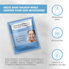 Diamond Wipes vitamin E ingredient label, nourishing antioxidant for skin.