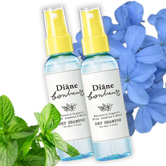 Diane Bonheur natural wet dry shampoo bottle front for travel refresh