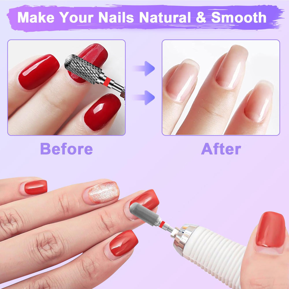 Diesisa nail drill bits with cleaning brush for post-use maintenance