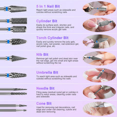 Diesisa included nail drill bit brush for easy cleaning