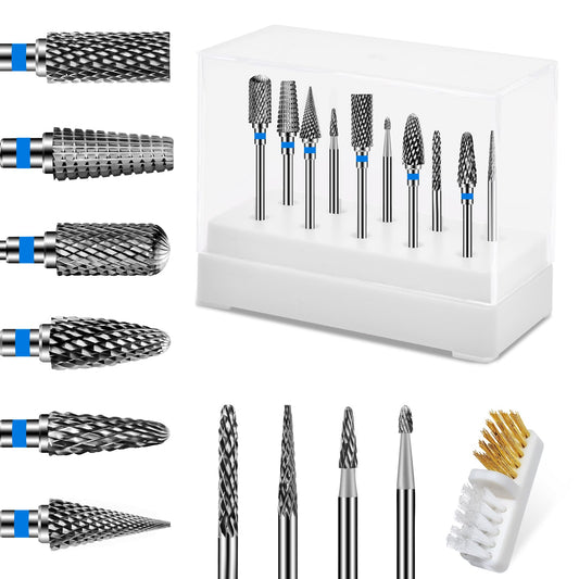 Diesisa 10-piece nail drill bits kit for versatile nail prep