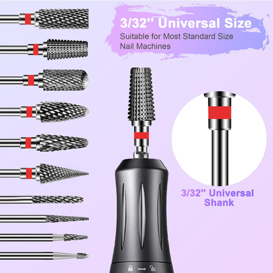 Diesisa tungsten carbide cuticle bits close-up showing sharp edges