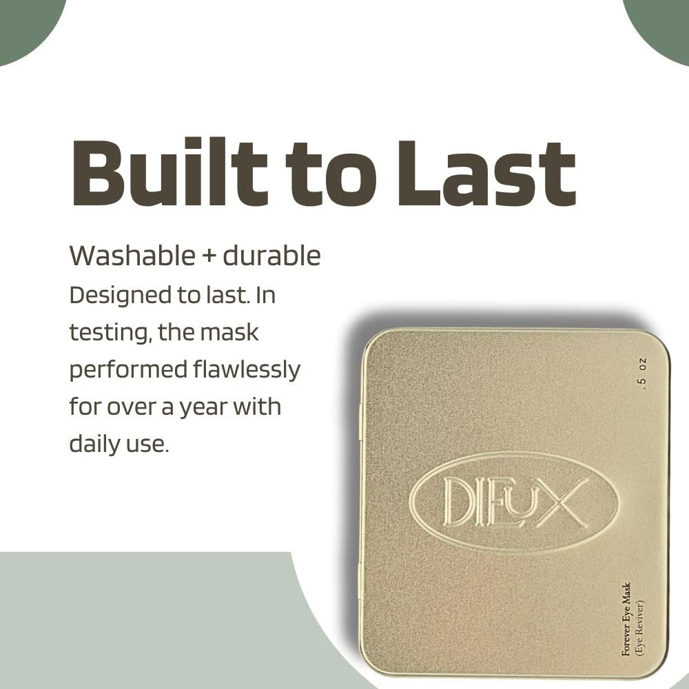 Dieux Forever Eye Mask packaging and eco-friendly care.