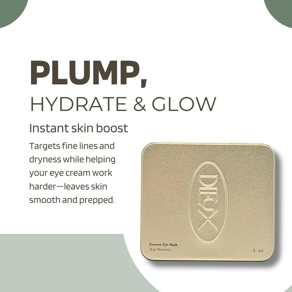 Dieux Forever Eye Mask silicone patches highlight reusable design and material.