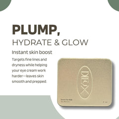 Dieux Forever Eye Mask silicone patches highlight reusable design and material.