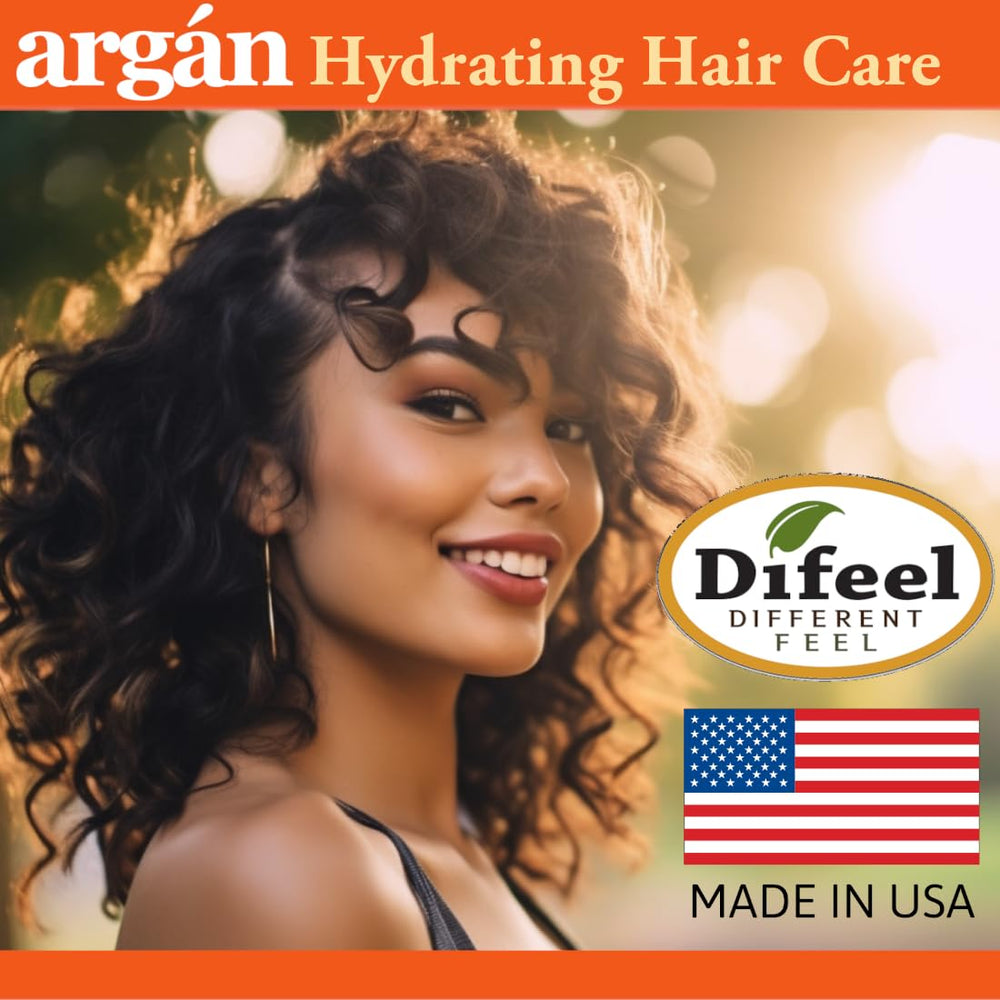 Difeel Argan Hydrating Shampoo color-safe formula protects vibrant color
