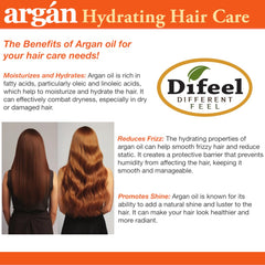 Difeel Argan Hydrating Shampoo made-in-USA badge on packaging