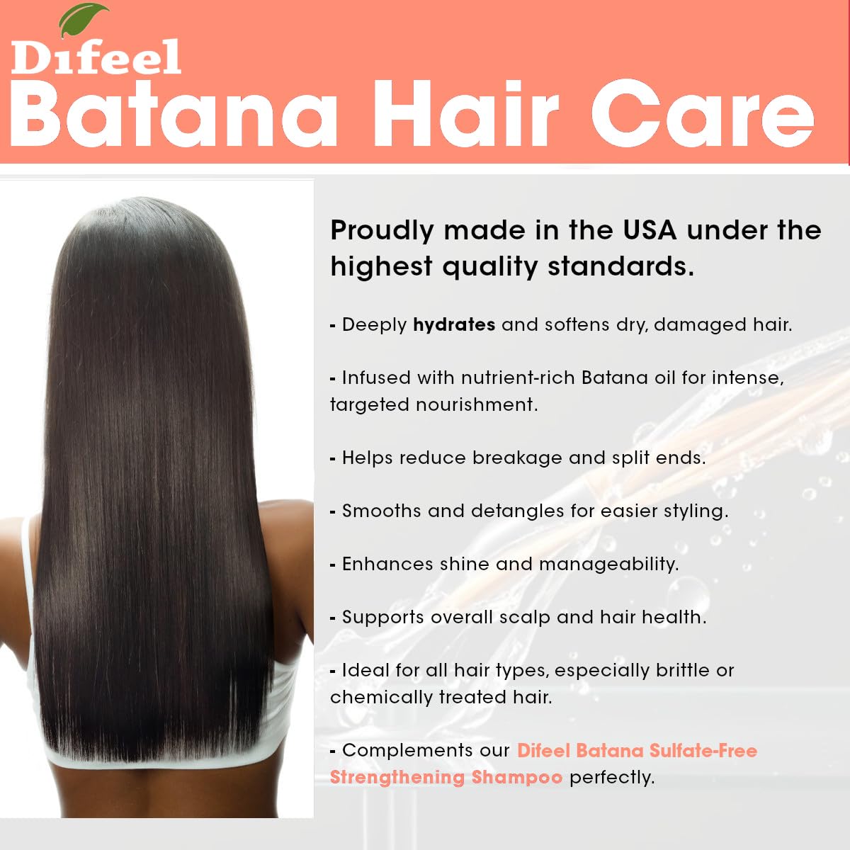 Person applies Difeel Batana Conditioner to damp hair during routine