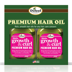 Difeel Biotin Growth & Curl Oil bottle front for defined curls