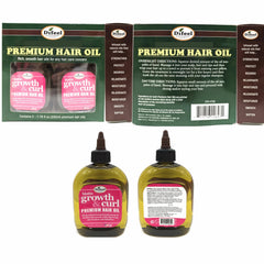 Label closeup on Difeel Biotin Growth & Curl Oil
