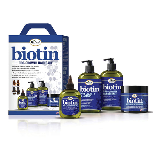 Difeel Biotin Pro-Growth Shampoo 12oz bottle offers a nourishing cleanse.