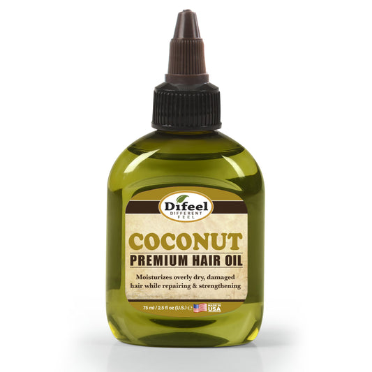 Difeel coconut oil hair application hands demonstrates easy, even distribution