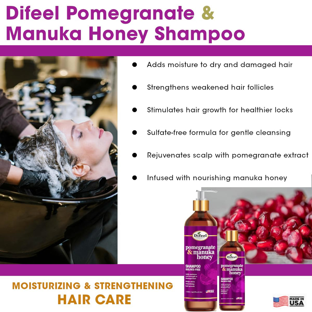 Difeel shampoo on hair strands shows strengthened feel after washing.