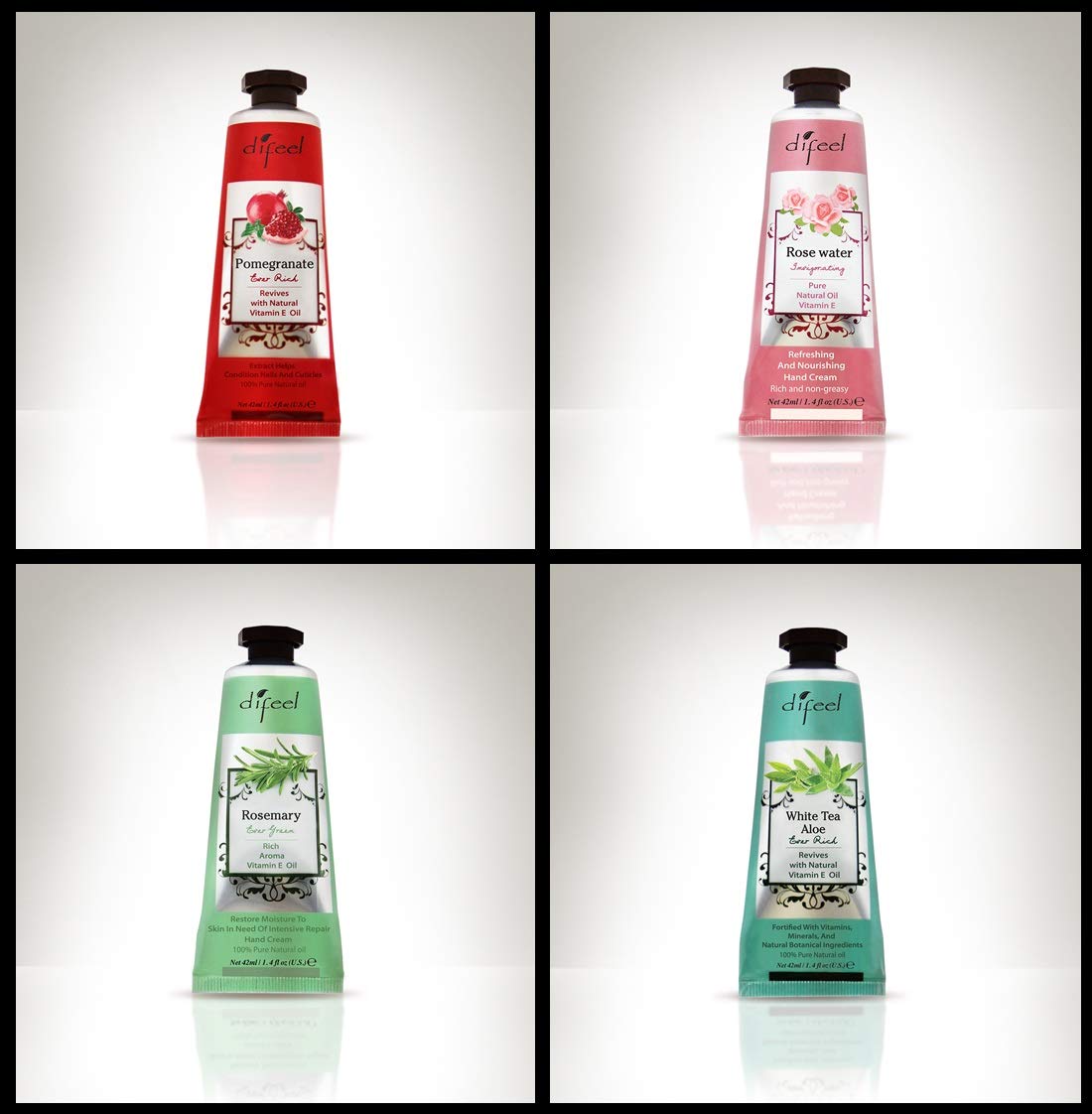 Difeel luxury hand creams collection on display for gifting