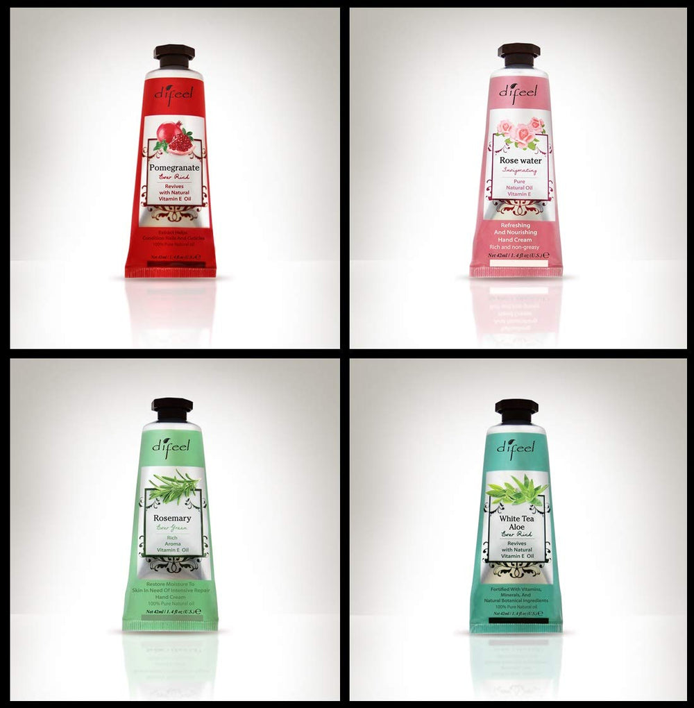 Difeel luxury hand creams collection on display for gifting