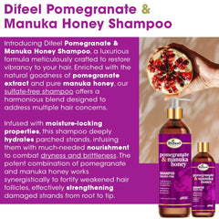 Difeel pomegranate close-up emphasizes antioxidant support for scalp health.