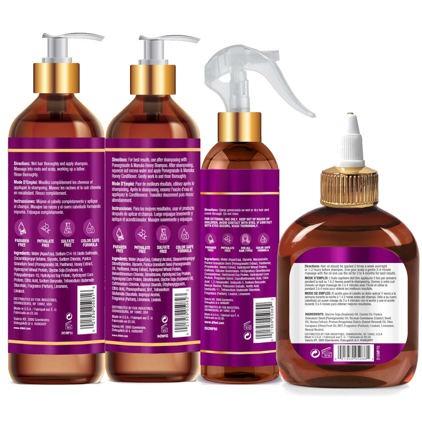 Difeel Pomegranate & Manuka Honey Conditioner bottle leaving hair soft