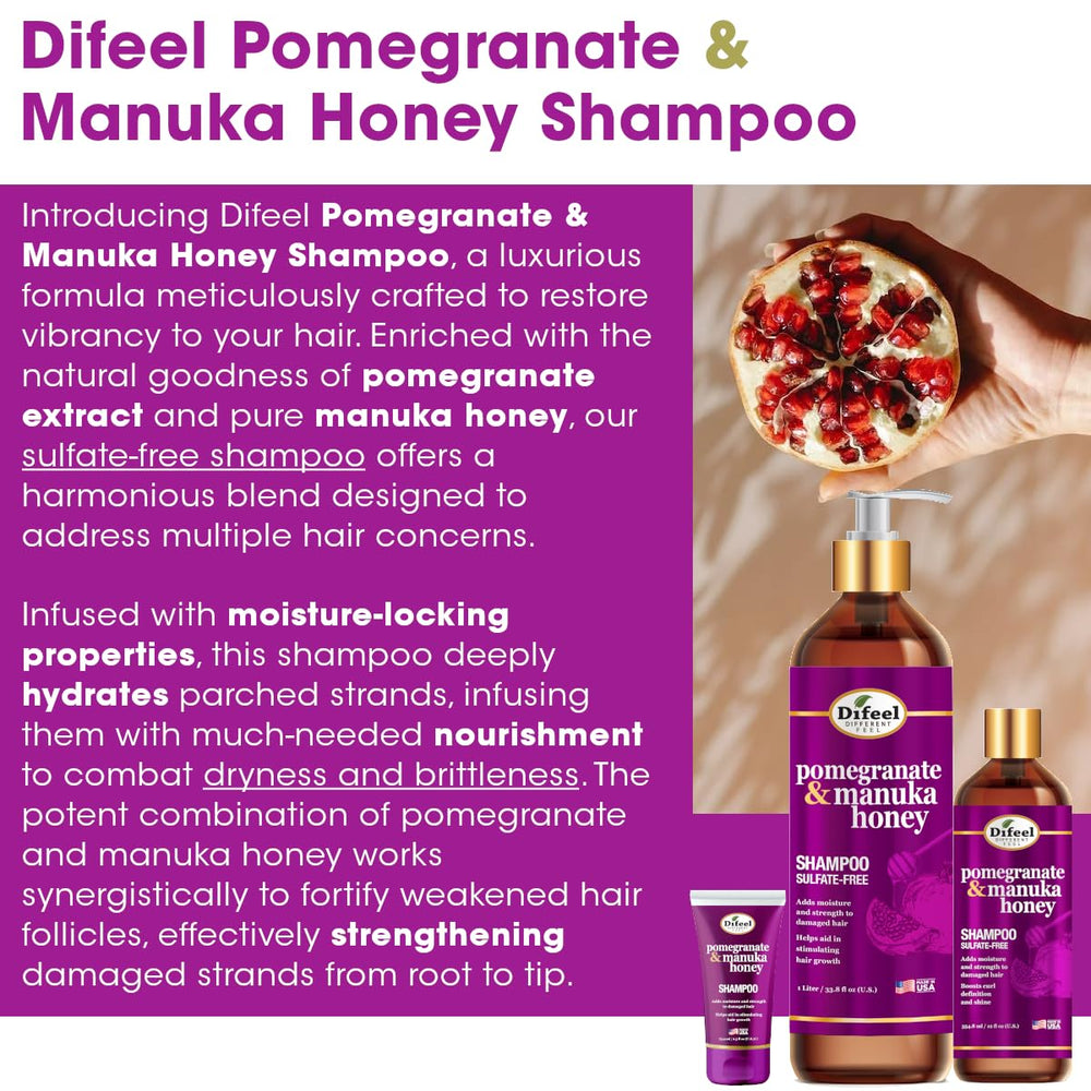 Difeel Pomegranate & Manuka Honey Hair Oil bottle nourishing lengths