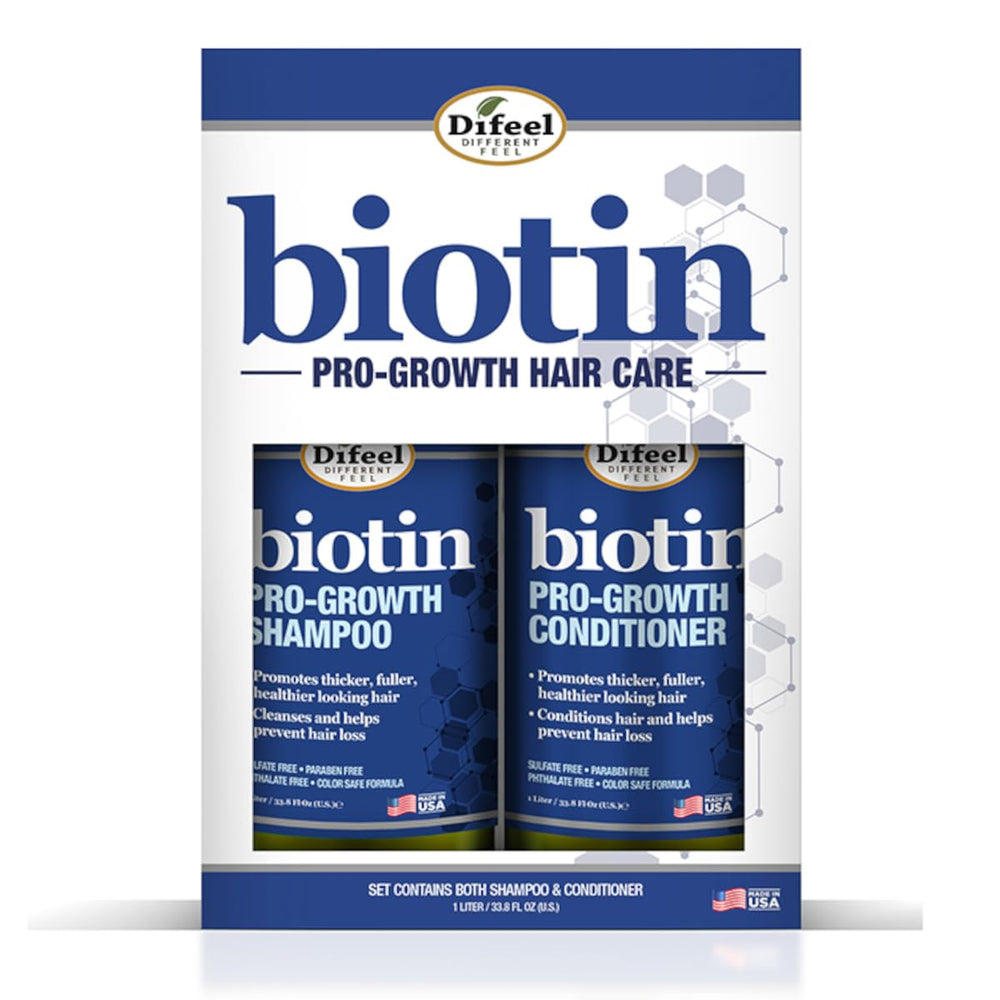 Difeel Pro-Growth Biotin Shampoo large pump bottle for daily cleansing