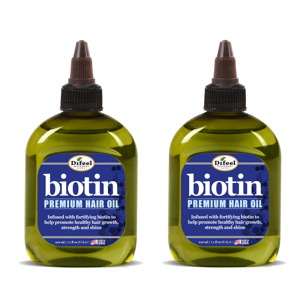 Difeel ProGrowth Biotin Hair Oil bottle front view highlighting weightless formula for hair care