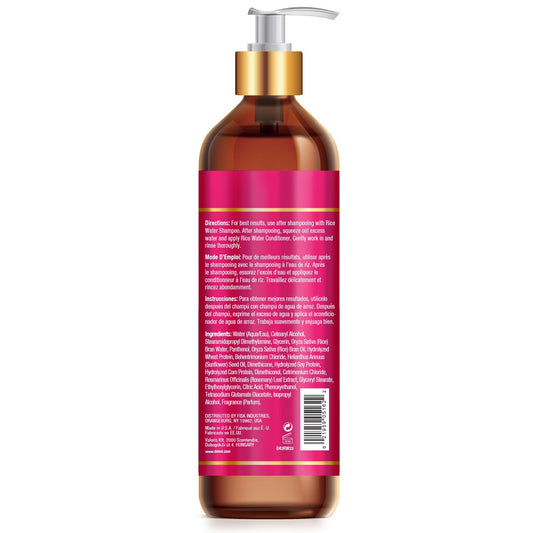Difeel Rice Water Conditioner label close-up highlighting a natural, gentle formula.