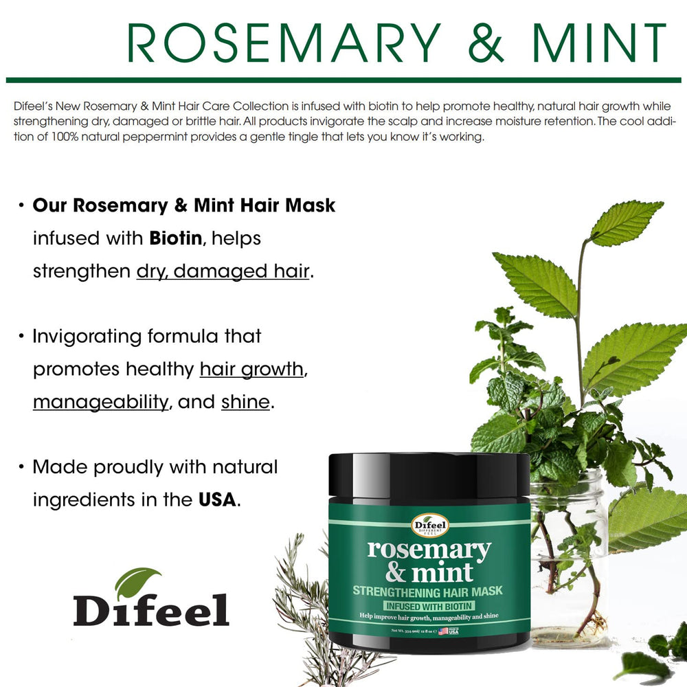 Difeel Rosemary Mint Shampoo foam close-up highlights rich lather.