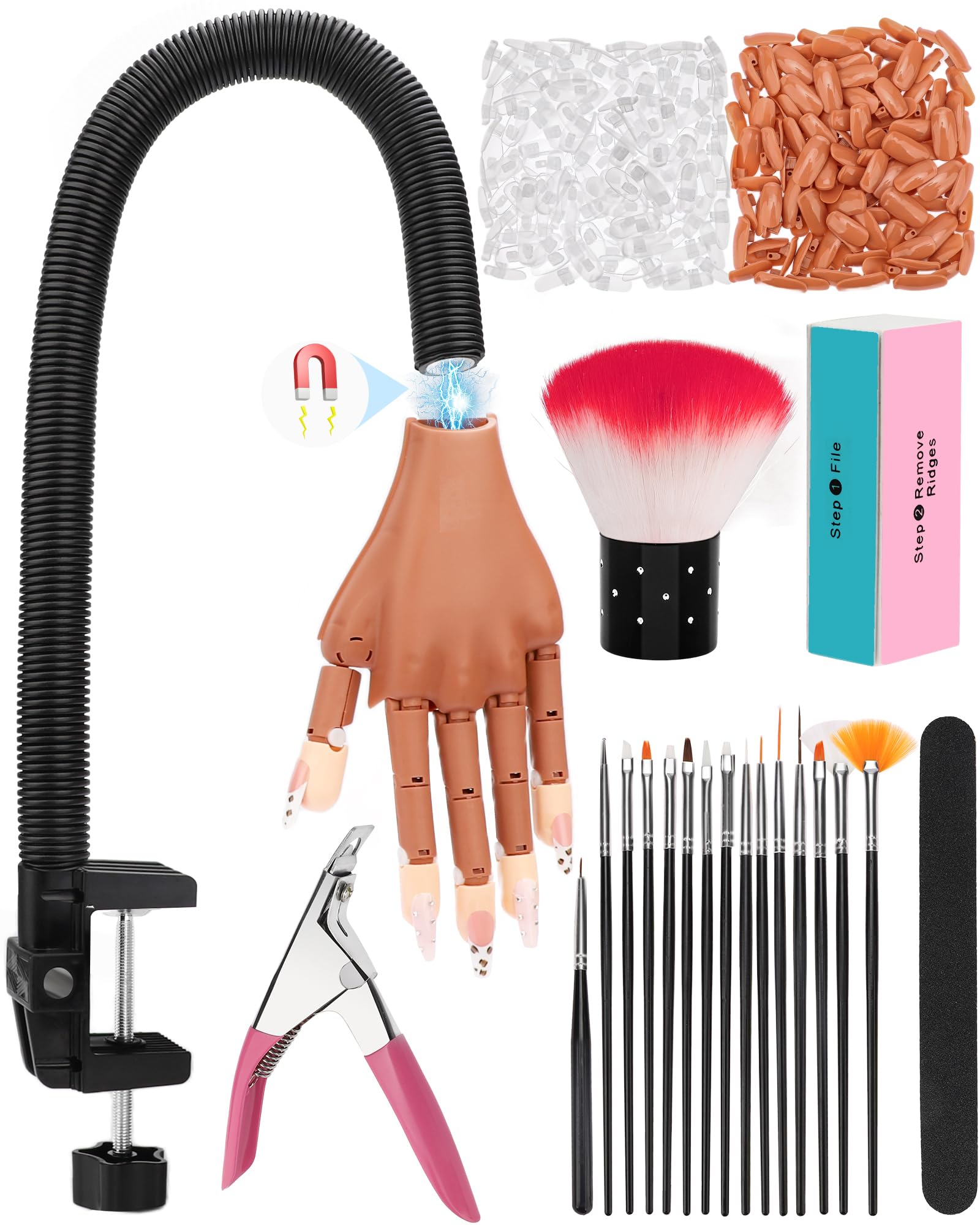 Difenni practice hand with magnetic design for flexible nail art demonstrations at home