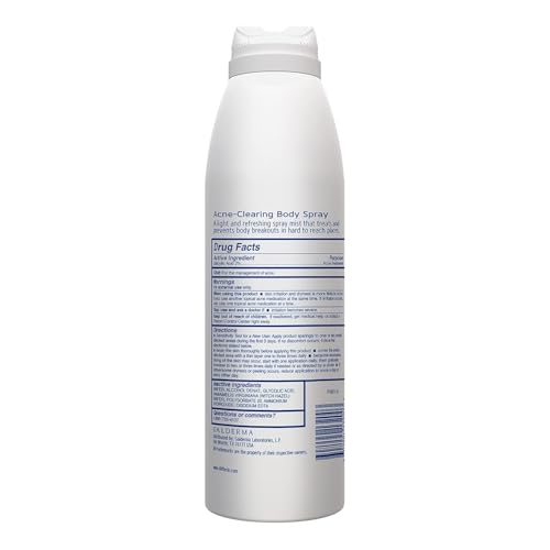 Differin fast-drying body spray on skin