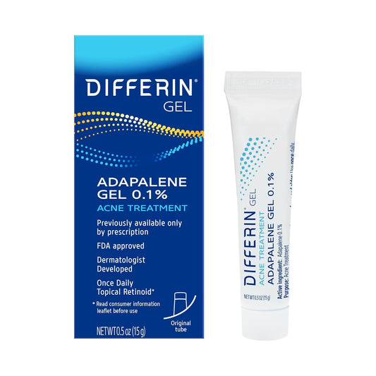 Differin acne-treatment gel tube 15g ready for daily use on breakout-prone skin
