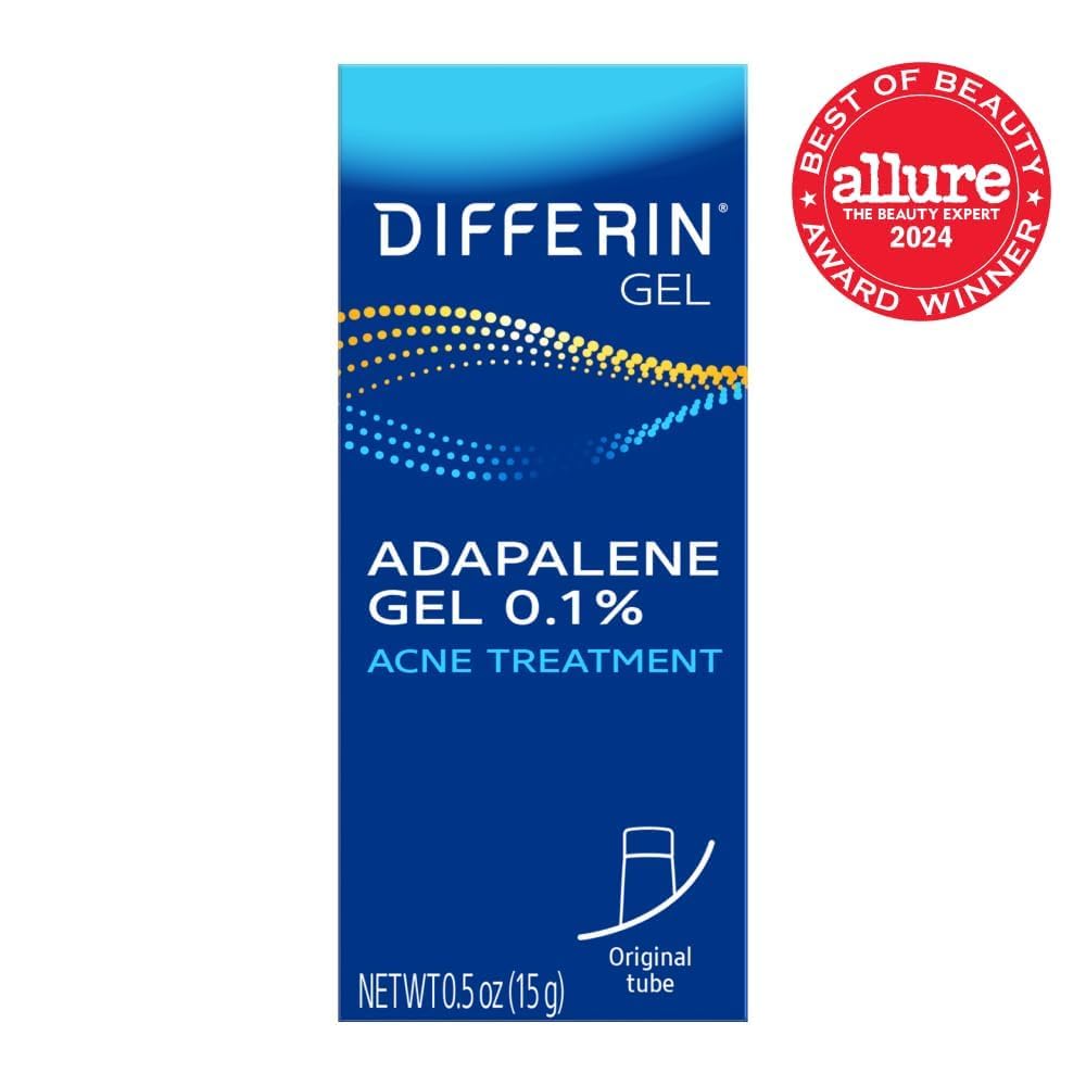 Differin gel application area close-up showing pore-level action for clearer skin