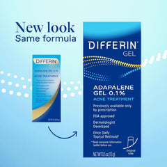 Differin gel on skin close-up highlighting fast-acting formulation at pores