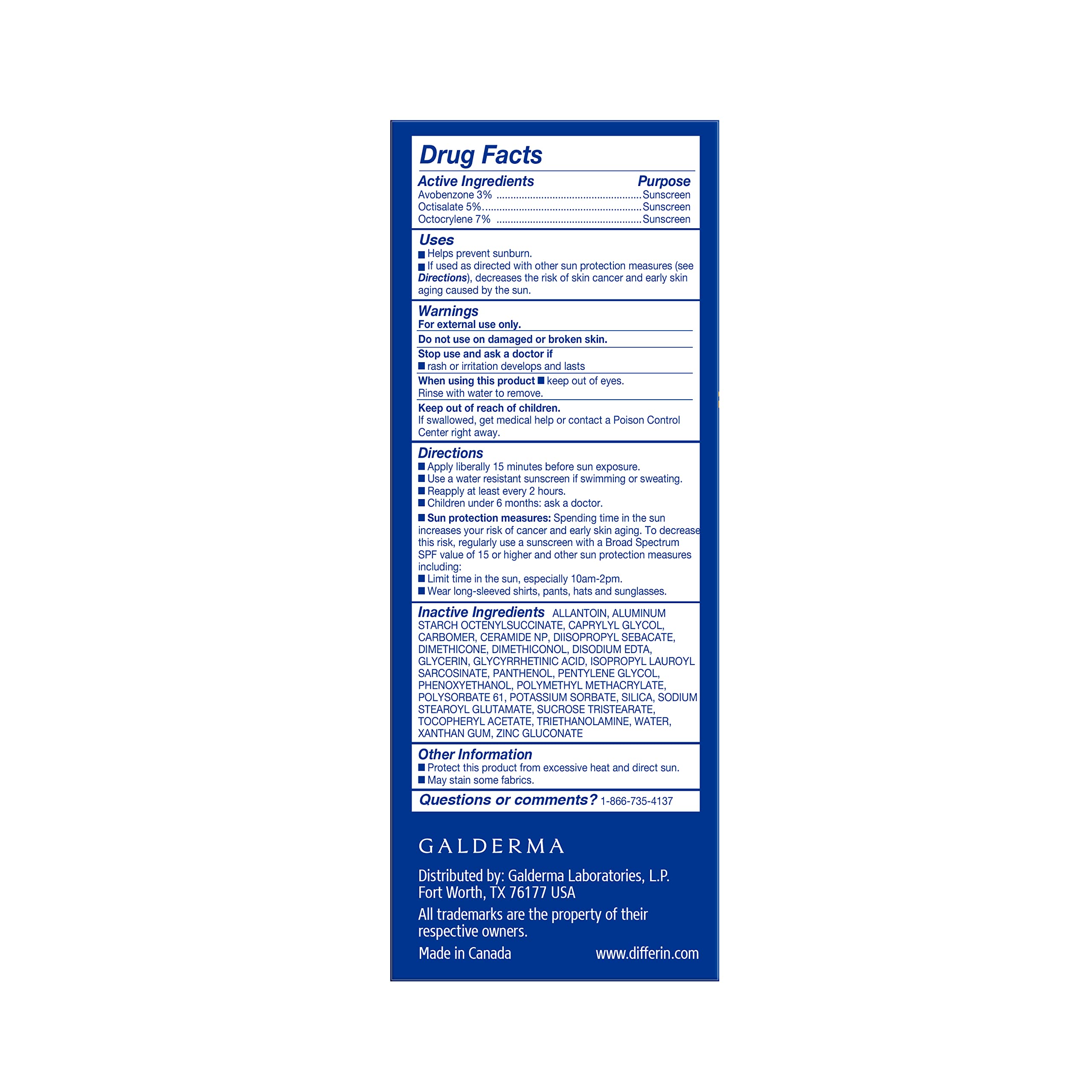 Differin bottle front label highlights oil control and fragrance-free formula