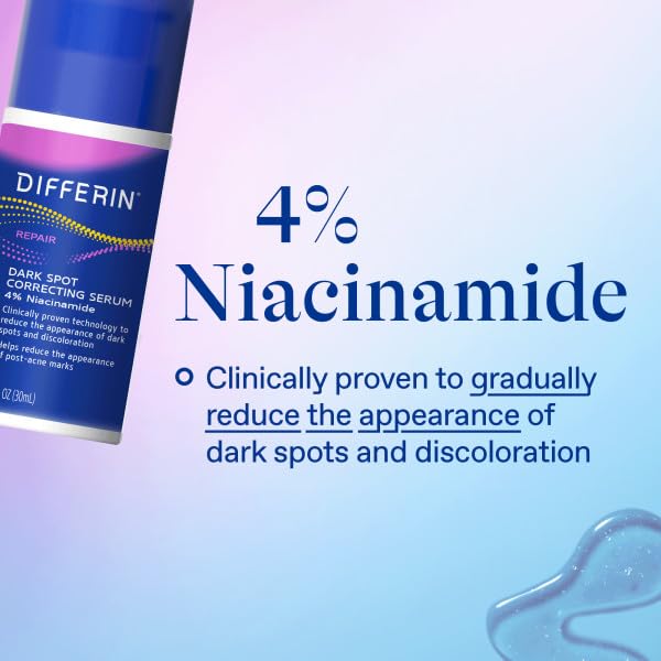 Differin serum shown with makeup routine, easy to layer prior to makeup.