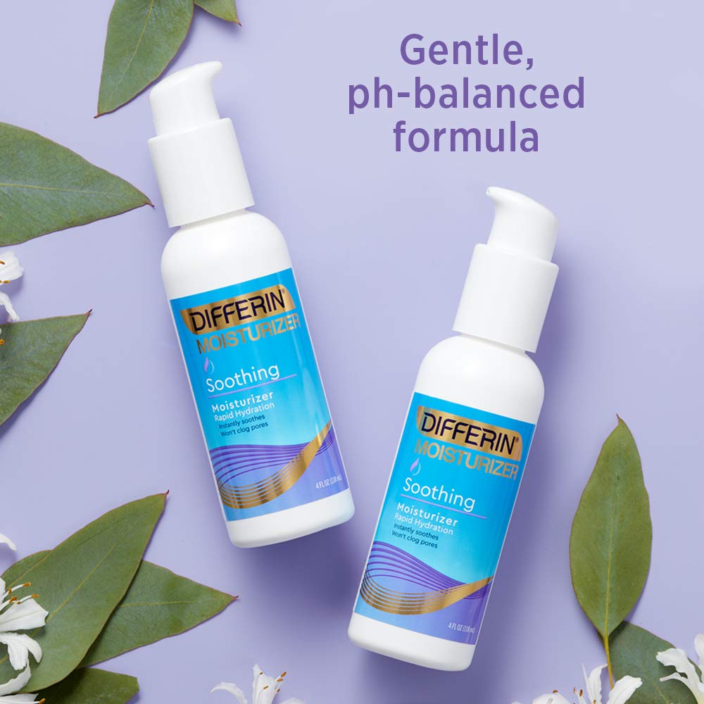 Differin Soothing Moisturizer on clean face demonstrating gentle daily use